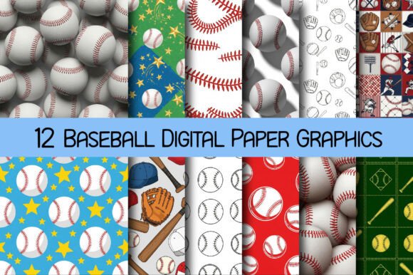 Baseball Digital Paper Graphics