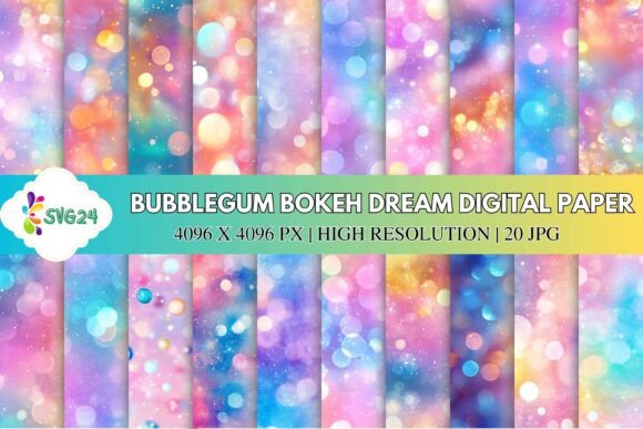 Bubblegum Bokeh Dream Digital Paper