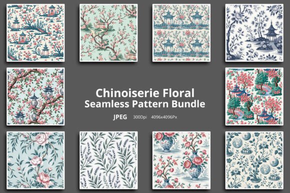 Chinoiserie Floral Pattern Bundle