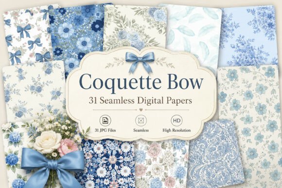Coquette Bow Pattern Seamless Pattern: A Whimsical Addition to Your Creative Projects