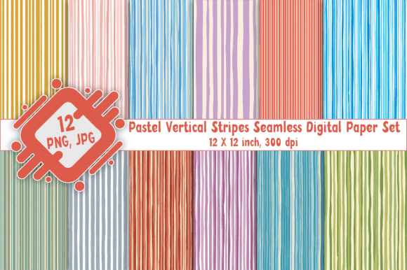 Deep Pastel Vertical Stripes Seamless