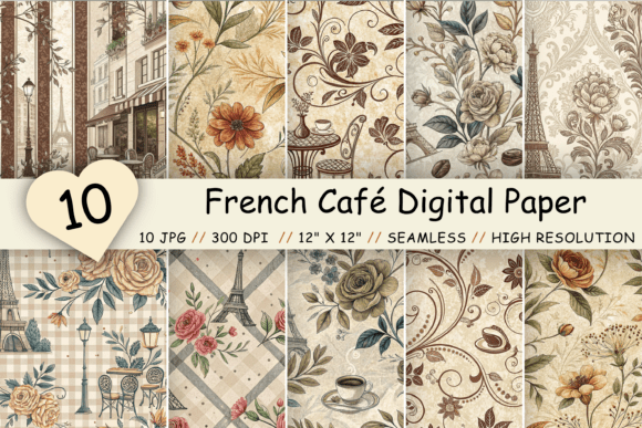 Discover the Beauty of French Café Digital Paper Pack: A Creative Resource for Designers and Crafters