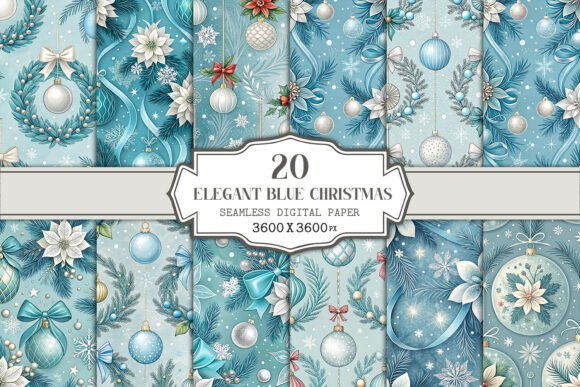 Elegant Blue Christmas Seamless Pattern: A Versatile Design for Creative Projects