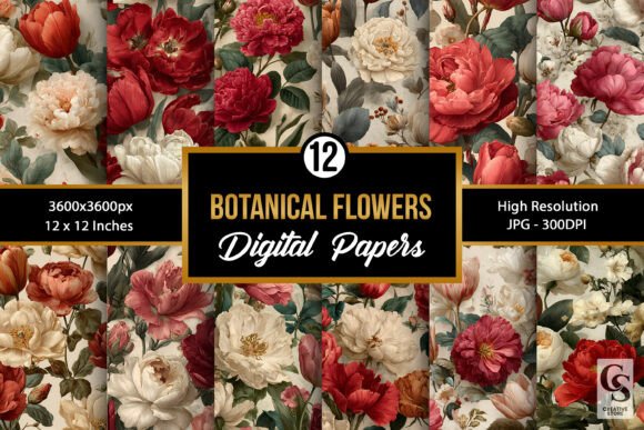 Exploring the Versatility of Large Botanical Flowers Digital Papers