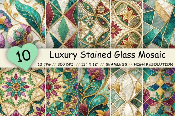 Luxury Stained Glass Mosaic Seamless: A Unique Digital Design Resource