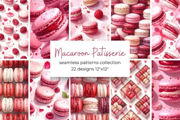Macaron Patisserie Digital Paper Bundle