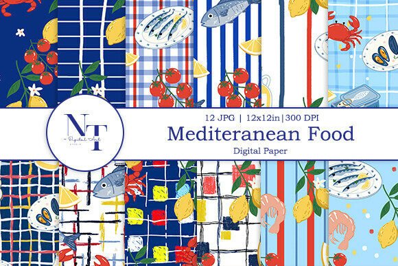 Mediterranean Food Digital Paper: A Creative Resource for Design and Workflow