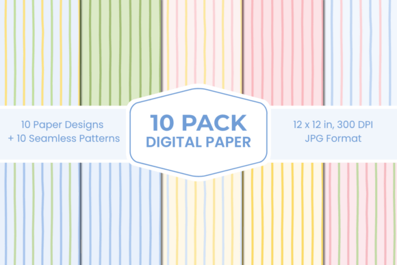 Pastel Easter Stripes Digital Paper Pack