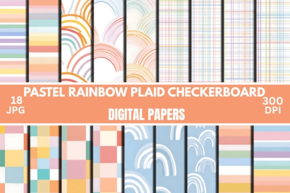 Pastel Rainbow Digital Paper Plaid Paper: A Versatile Design Resource