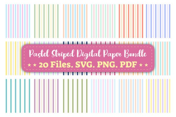 Pastel Striped Digital Paper Bundle: A Soft and Stylish Addition to Your Creative Projects