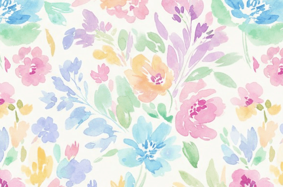 Pastel Watercolor Floral Seamless Pattern