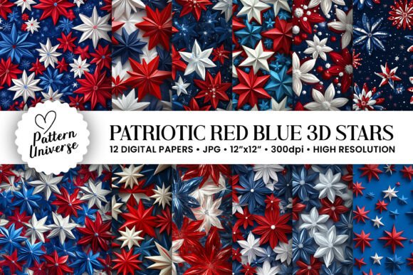 Patriotic Red Blue Cute Stars Pattern: A Strategic Design for Creative and Business Success