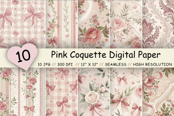 Pink Coquette Digital Paper Pack