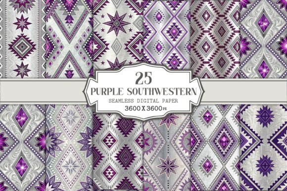 Purple Southwestern Seamless Pattern