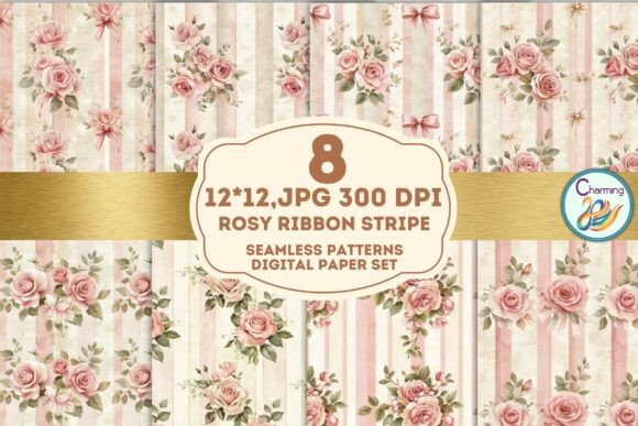 Seamless Paper Rosy Ribbon Stripe: A Versatile Design for Creative and Commercial Use