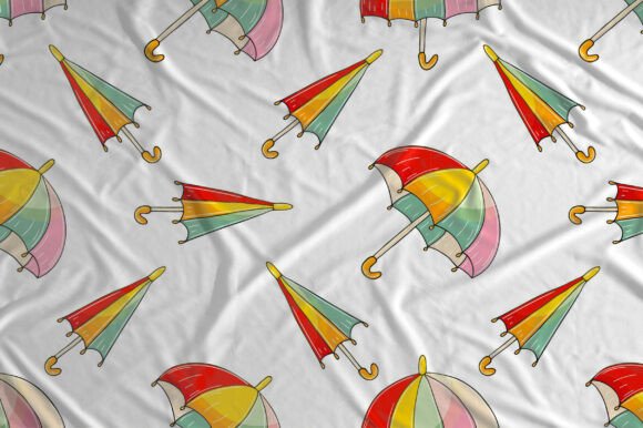 Seamless Pattern with Umbrellas