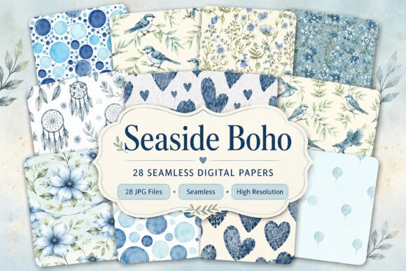 Seaside Boho Paper Set: A Coastal Escape in Every Design