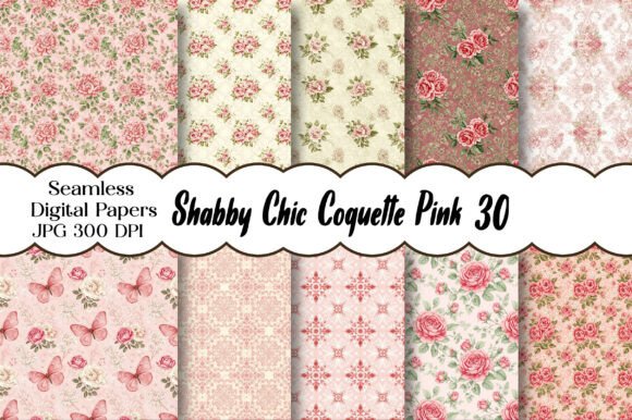 Shabby Chic Coquette Pink Digital Paper: A Feminine and Nostalgic Design Resource