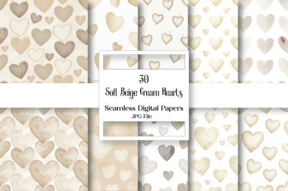 Soft Beige Cream Hearts Seamless Pattern: A Timeless Choice for Modern Designers