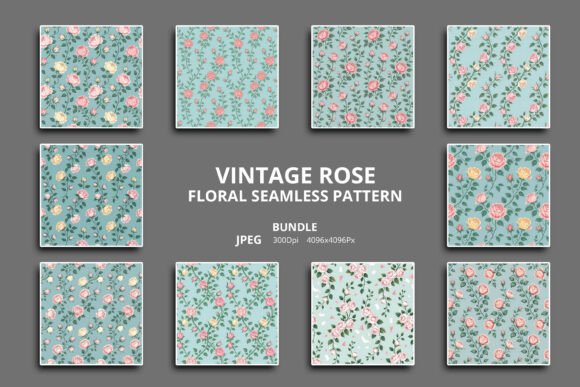 Vintage Rose Floral Pattern Bundle: A Timeless Collection for Creative Expression